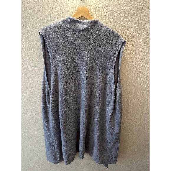 Barefoot Dreams Bamboo Chic Lite Calypso Vest Chambray Blue Open Front 2X Cozy - Picture 3 of 5